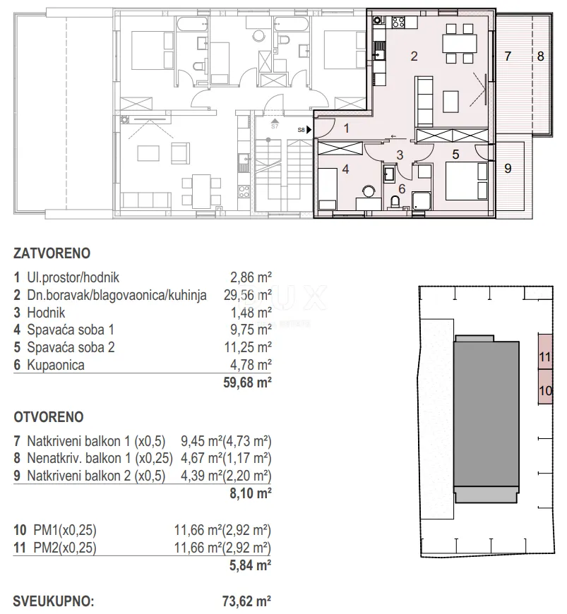 Apartment - Kolan, 73.62m2
