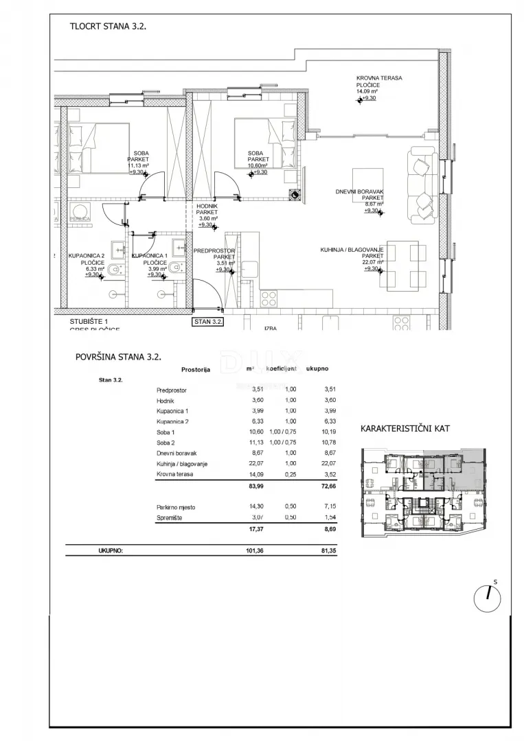 Apartment - Cres, 101.36m2