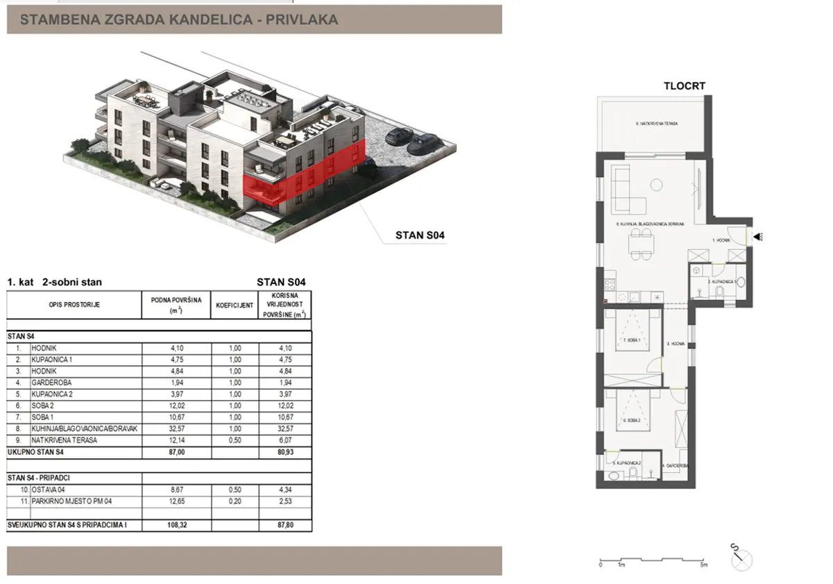 Stan - Privlaka, 88m2