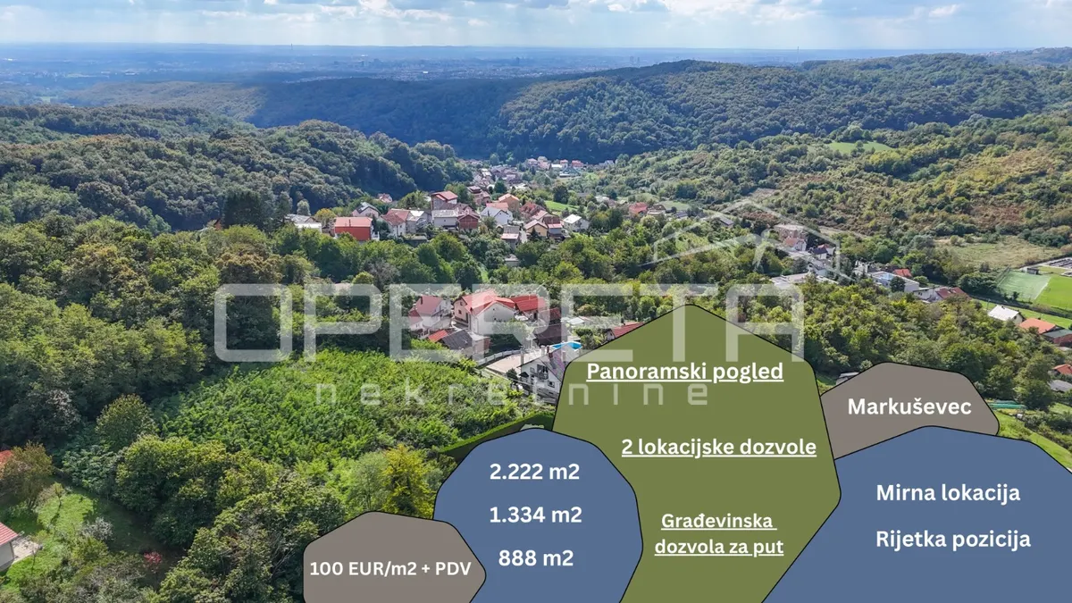 Land - Ul. Vida Ročića, Podsljeme, Zagreb, 2222m2