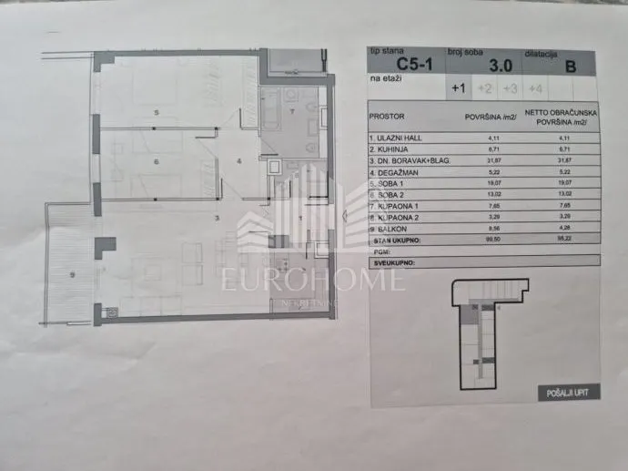 Apartment - Donji Grad, 90.73m2