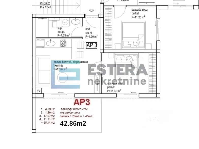 Apartment - Pakoštane, 43m2