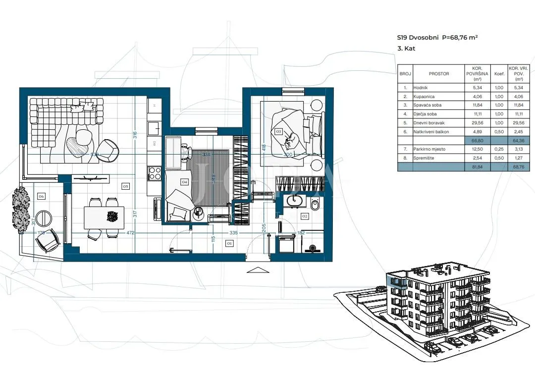 Apartment - Novi Vinodolski, 68.12m2