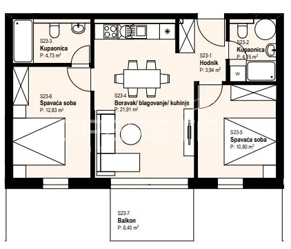 Apartment - II. Struge, Istok, Zagreb, 65m2