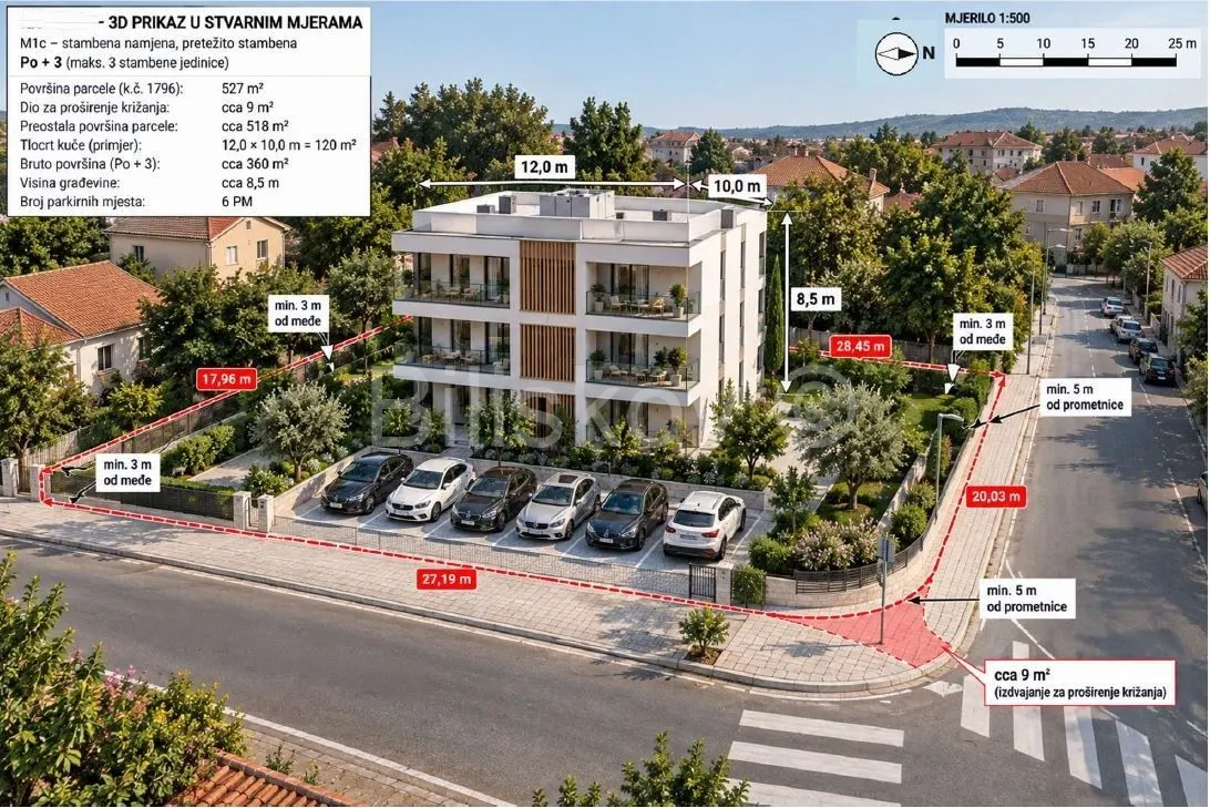Zemljište - Biograd na Moru, 527m2