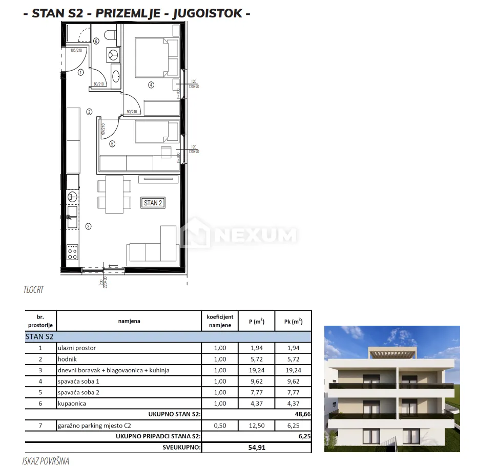 Stan - Kaštela, 57m2