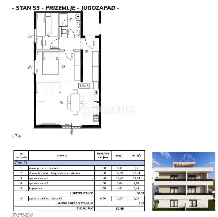 Stan - Kaštela, 54m2