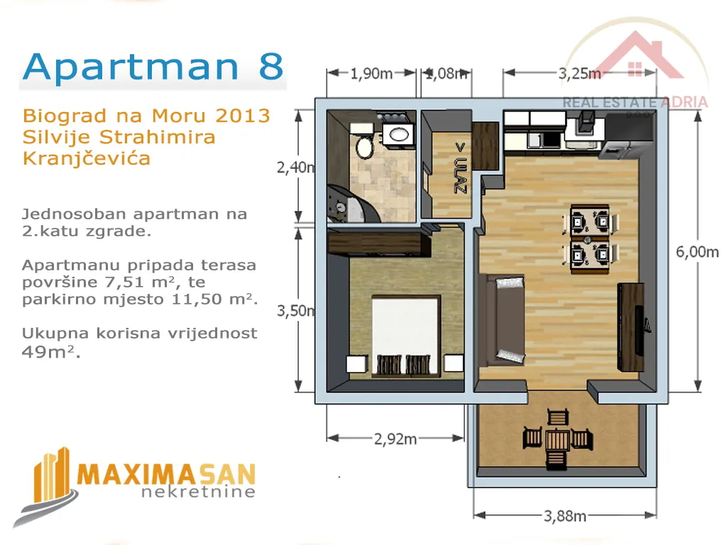 Stan - Biograd na Moru, 49m2