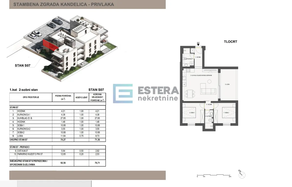 Stan - Privlaka, 77m2