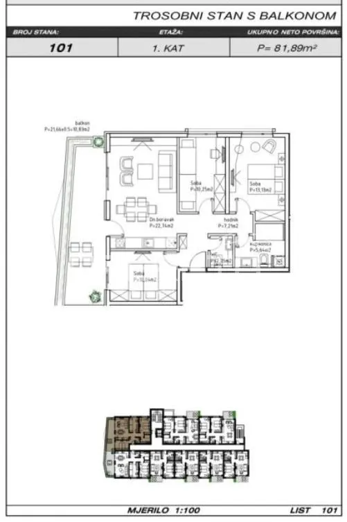 Stan - Makarska Zapad, Makarska, Makarska, 81.89m2
