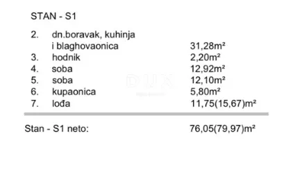 Stan - Primošten, 76.05m2