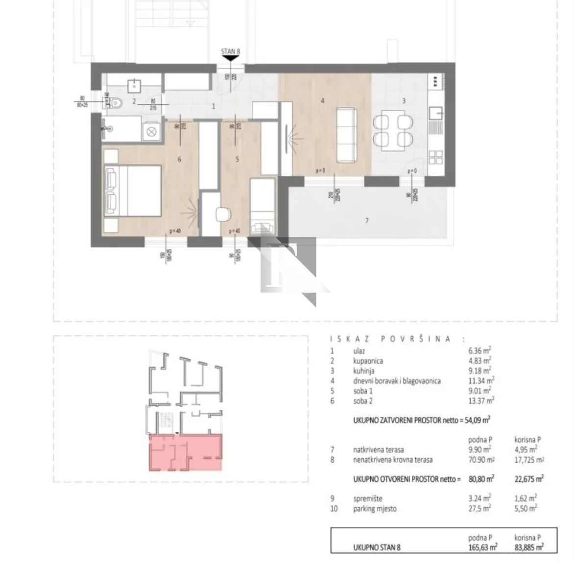 Apartment - Zadar, 83.85m2