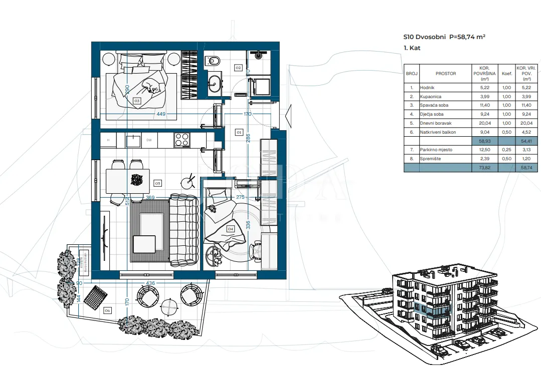 Apartment - Novi Vinodolski, 58m2