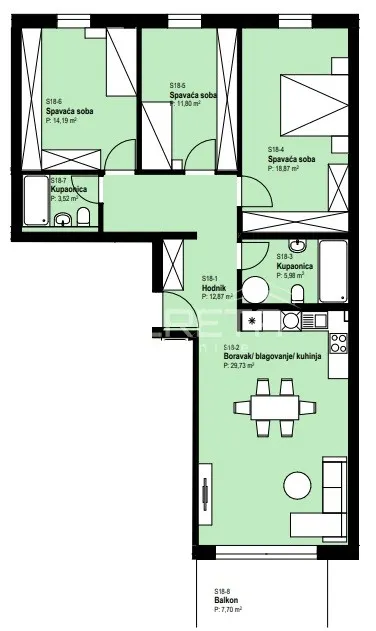Apartment - II. Struge, Istok, Zagreb, 104m2