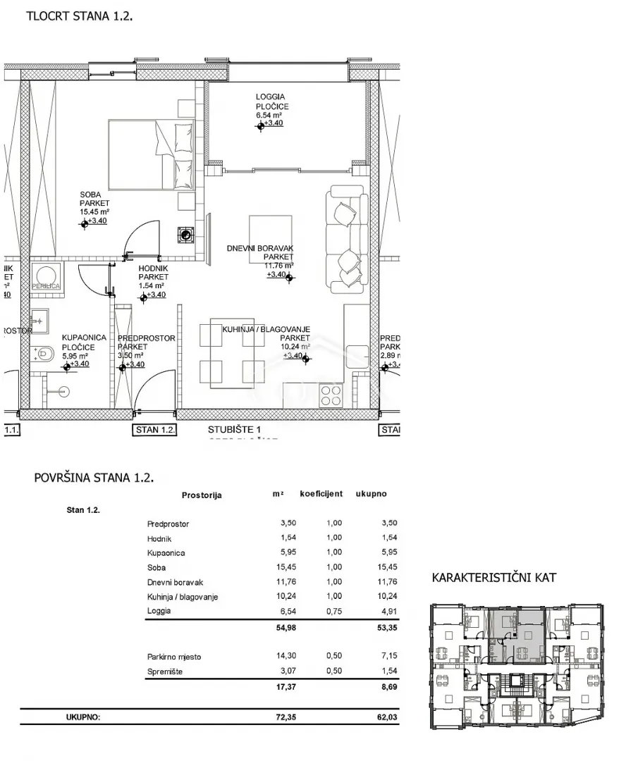 Stan - Cres, 66.09m2