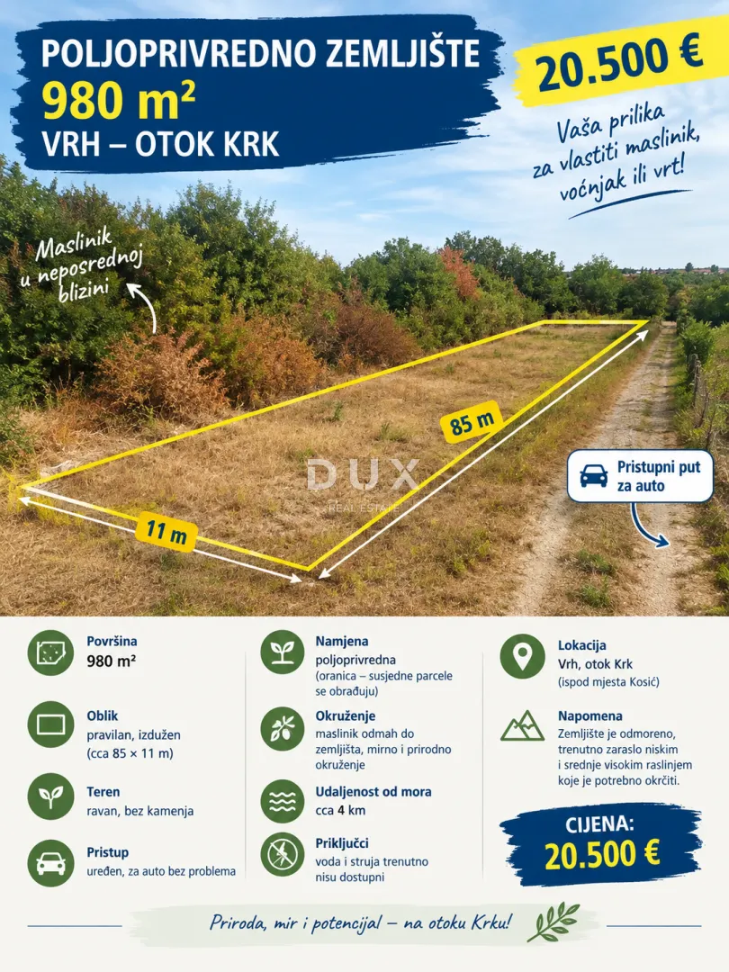 Zemljište - Krk, 980m2