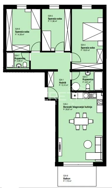 Apartment - II. Struge, Istok, Zagreb, 105m2