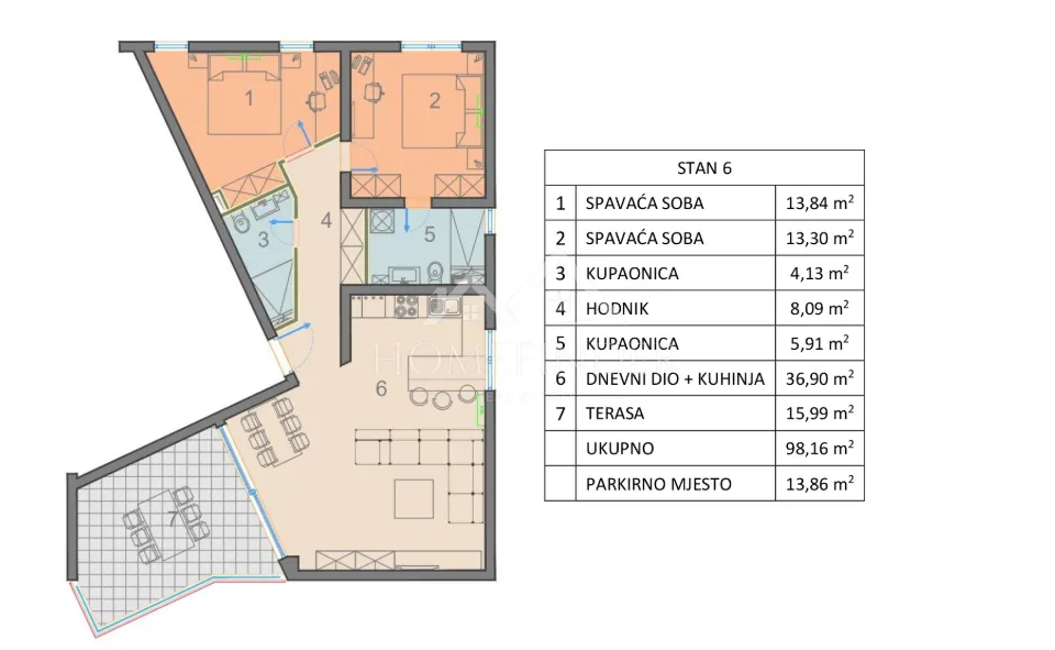 Apartment - Kolan, 96.06m2