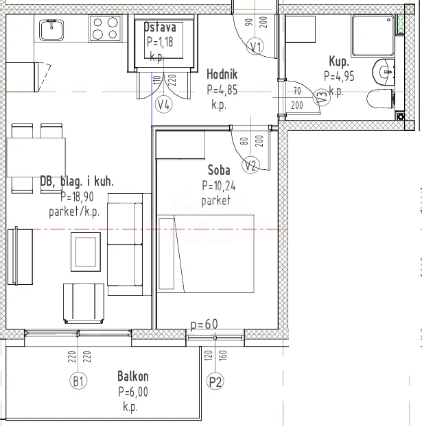 Stan - Velika Gorica - Okolica, 43.03m2