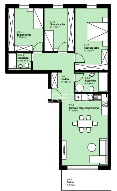 Apartment - II. Struge, Istok, Zagreb, 105m2