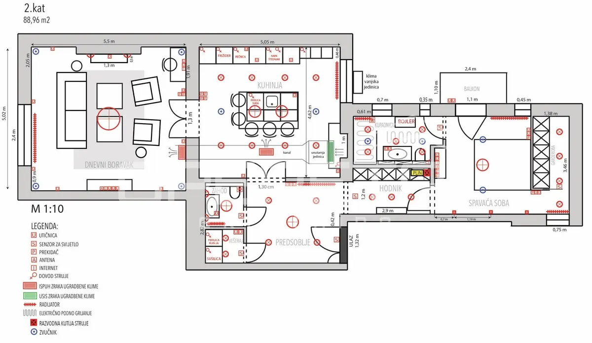 Stan - Mihanovićeva, Centar, Zagreb, 89m2