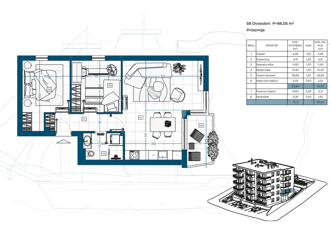 Apartment - Novi Vinodolski, 65.41m2