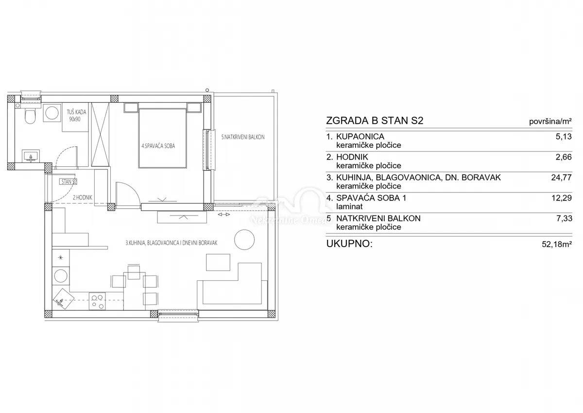 Stan - Šibenik, 52m2