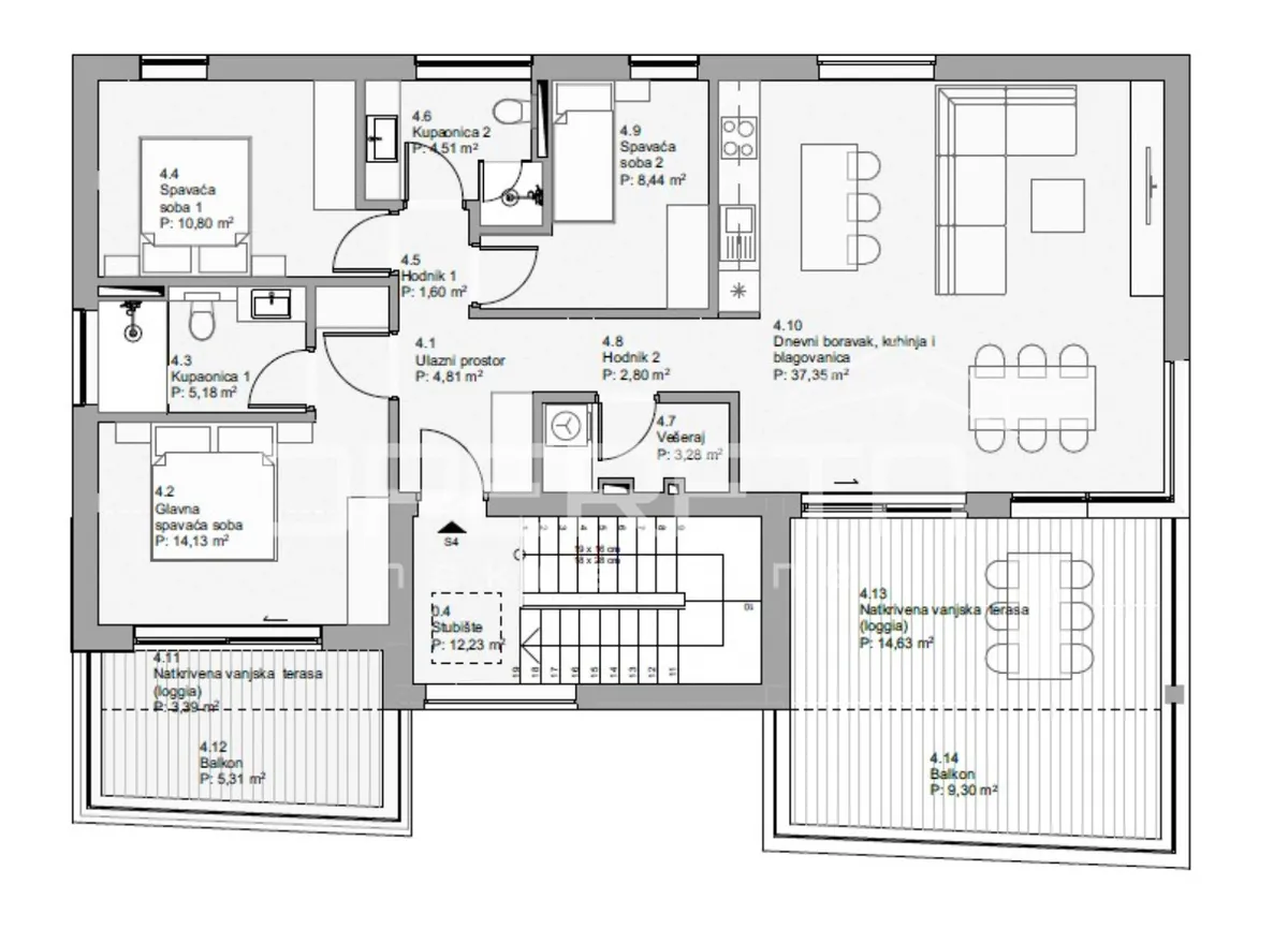 Apartment - Povljana, Otok Pag, Pag, 118.77m2