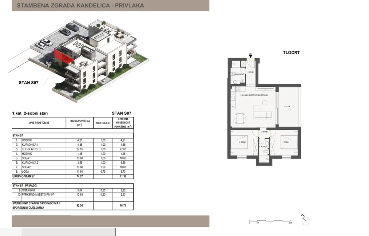 Stan - Privlaka, 77m2