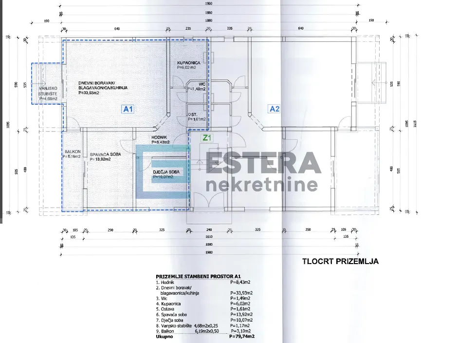 Stan - Privlaka, 80m2