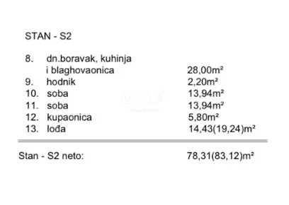 Stan - Primošten, 78.31m2