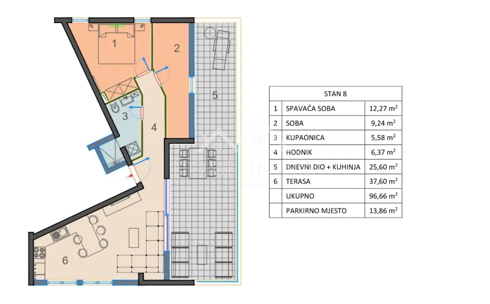 Apartment - Kolan, 75.78m2