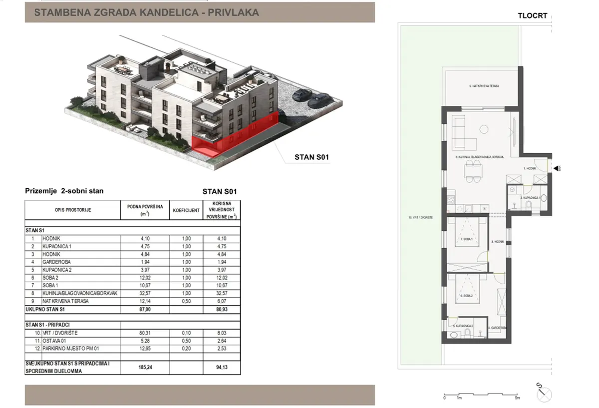 Stan - Privlaka, 94m2