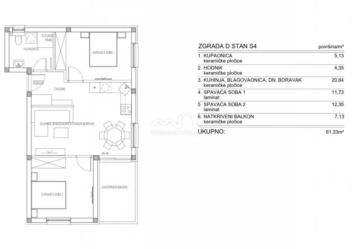 Stan - Šibenik, 61m2