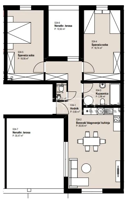Apartment - II. Struge, Istok, Zagreb, 98m2