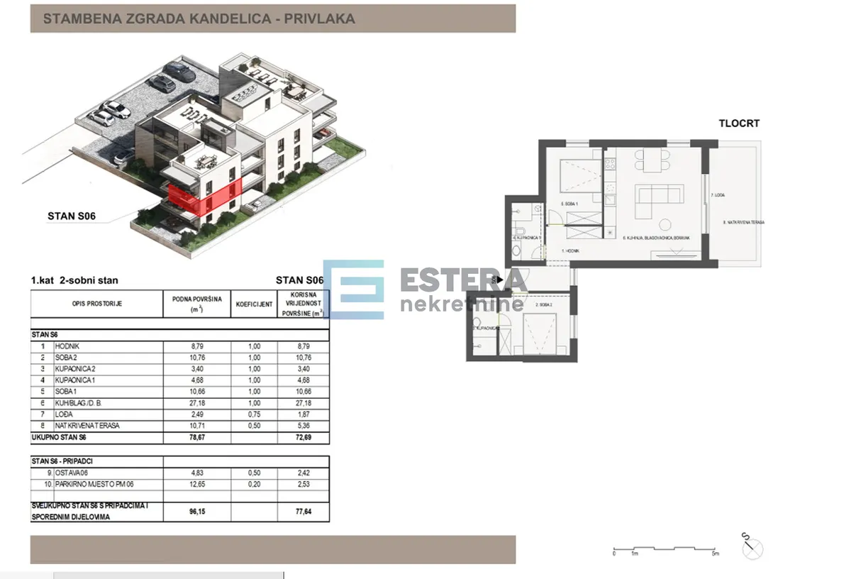 Stan - Privlaka, 78m2