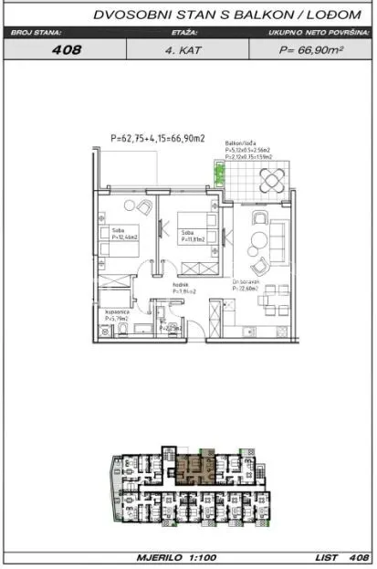 Stan - Makarska Zapad, Makarska, Makarska, 66.9m2