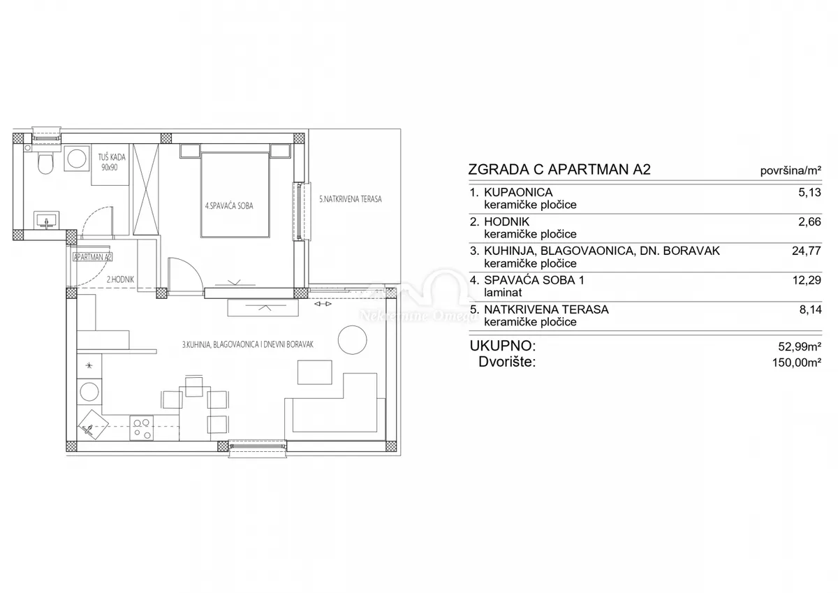 Stan - Šibenik, 53m2