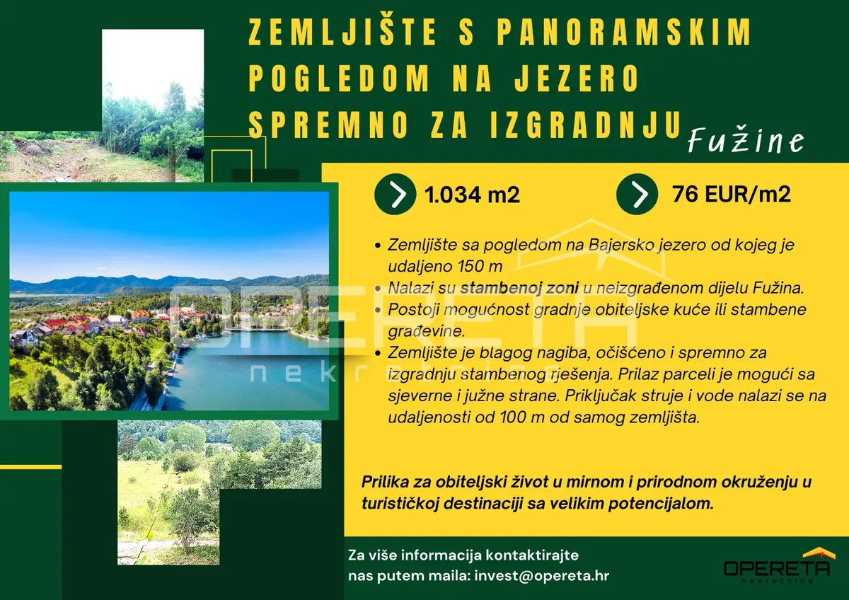 Land - Fužine, Centar, Fužine, 1034m2