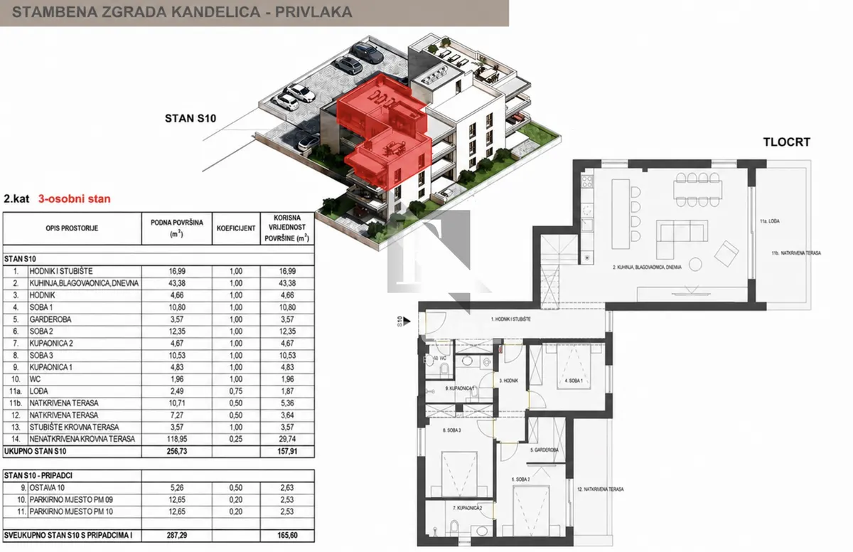 Apartment - Privlaka, 165.6m2