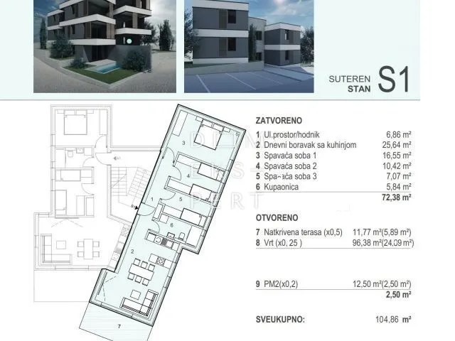 Stan - Pag, 104.86m2
