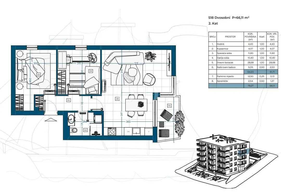 Apartment - Novi Vinodolski, 65.47m2