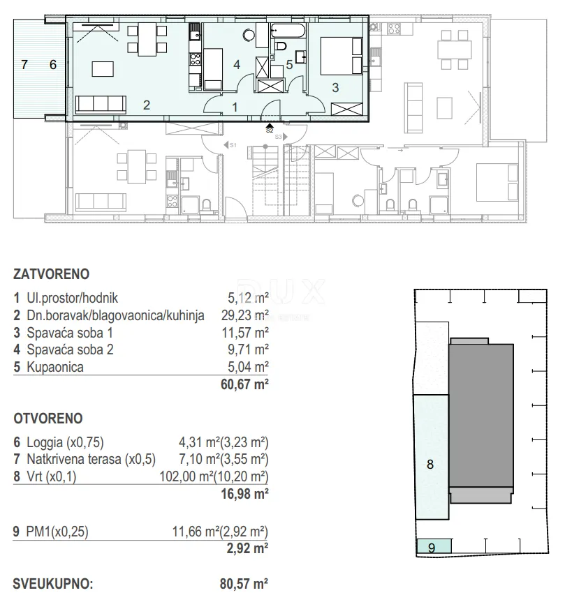 Apartment - Kolan, 80.57m2