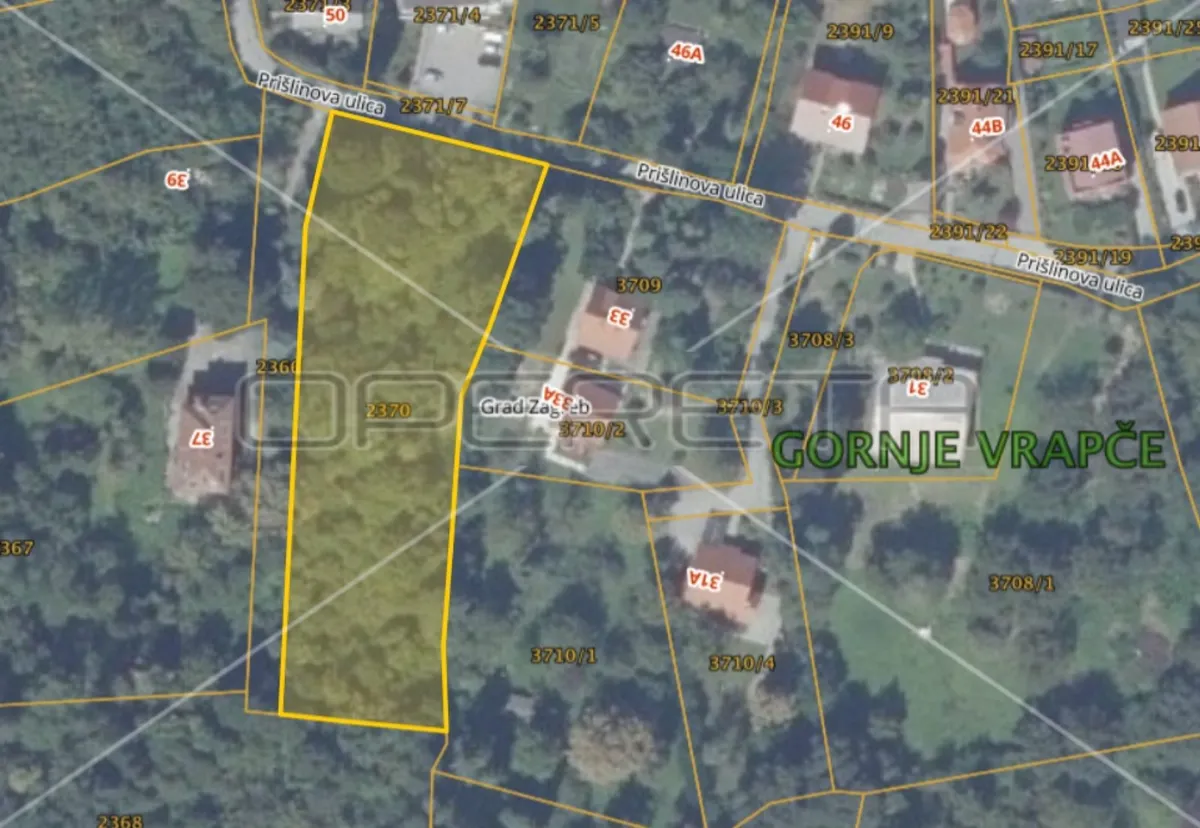 Zemljište - Prišlinova, Vrapče-Podsused, Zagreb, 3830m2