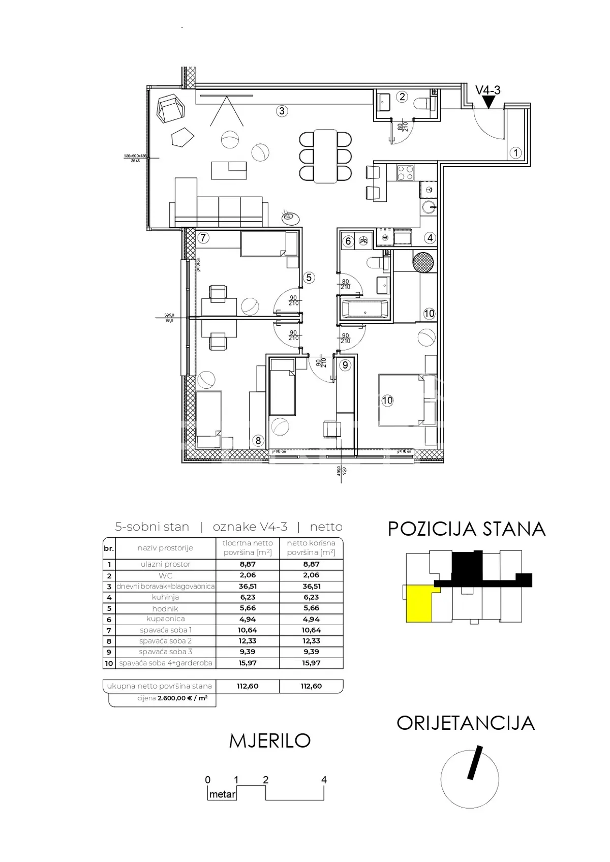 Stan - Centar, Varaždin, Varaždin, 113m2