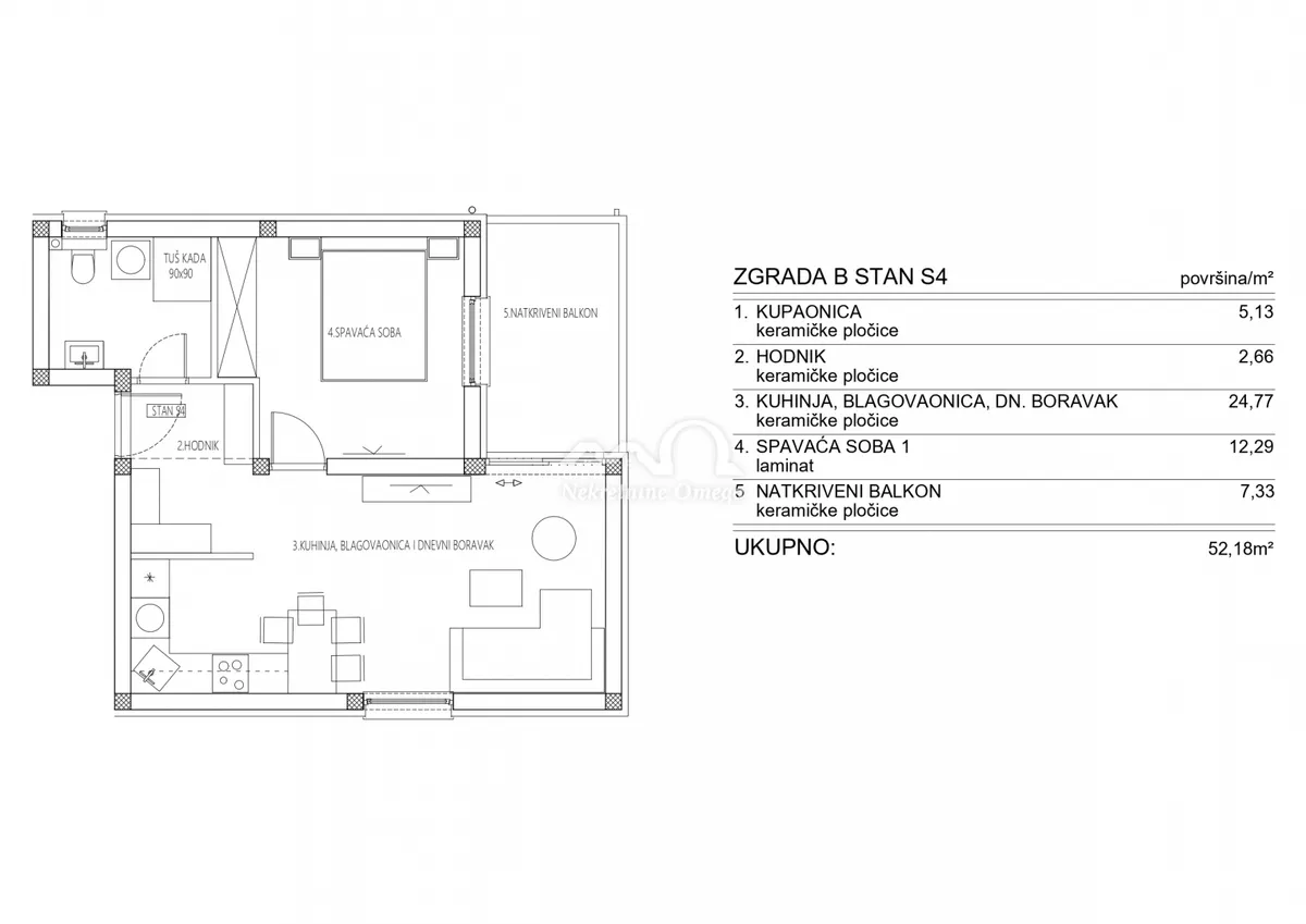 Stan - Šibenik, 52m2