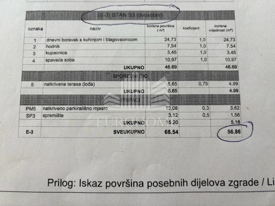 Stan - Črnomerec, 56.86m2