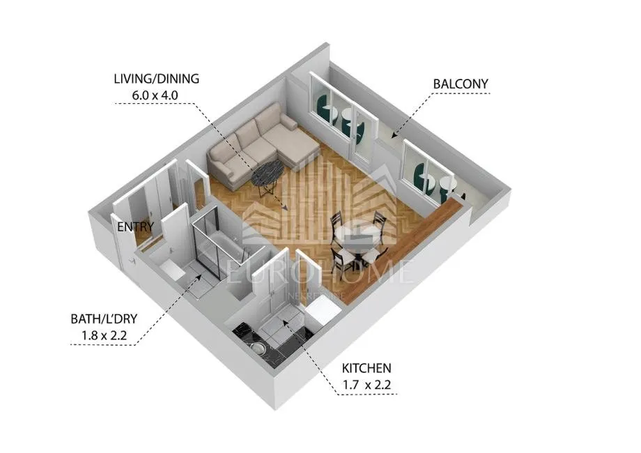 Apartment - Trešnjevka - Sjever, 44m2