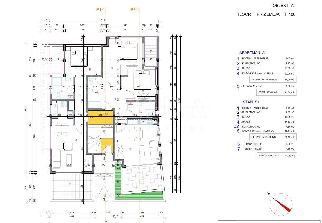 Apartment - Novalja, 81.6m2