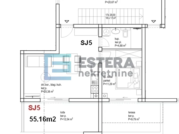 Stan - Pakoštane, 55m2